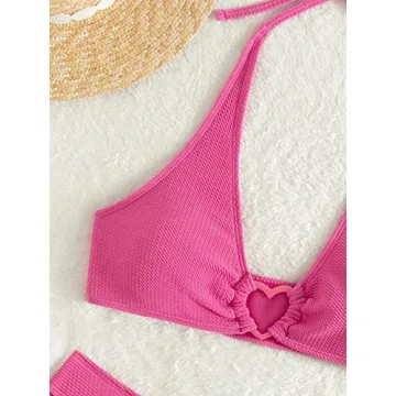 Adorable OYOANGLE Women's Hot Pink Bikini Set