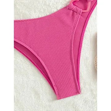 Adorable OYOANGLE Women's Hot Pink Bikini Set