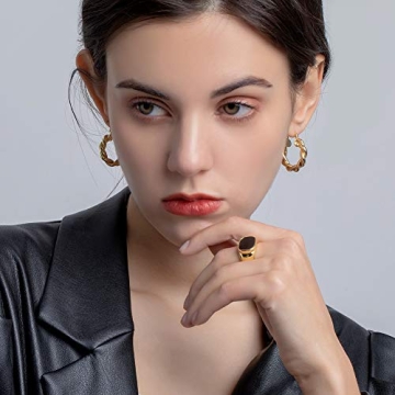 Stylish LILIE&WHITE Twisted Gold Hoops for Women