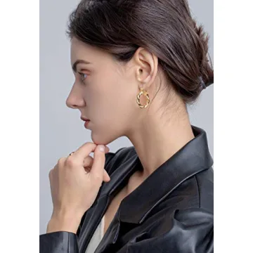 Stylish LILIE&WHITE Twisted Gold Hoops for Women