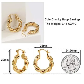 Stylish LILIE&WHITE Twisted Gold Hoops for Women