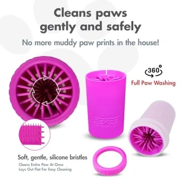 Dexas MudBuster Portable Dog Paw Washer Medium Fuchsia