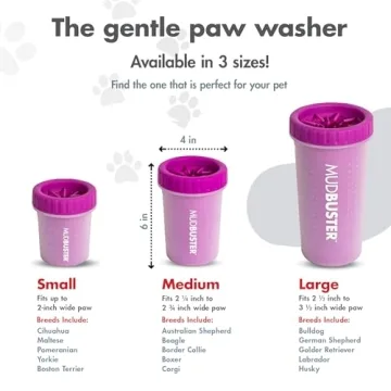 Dexas MudBuster Portable Dog Paw Washer Medium Fuchsia
