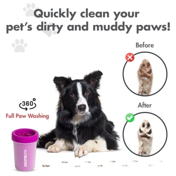 Dexas MudBuster Portable Dog Paw Washer Medium Fuchsia