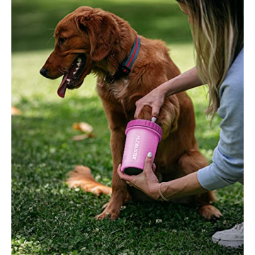 Dexas MudBuster Portable Dog Paw Washer Medium Fuchsia