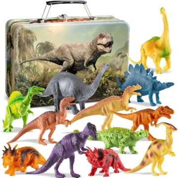 Dinosaur Toy Set for Kids – 12 Realistic Figures & Storage Box