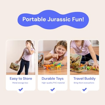 Dinosaur Toy Set for Kids – 12 Realistic Figures & Storage Box
