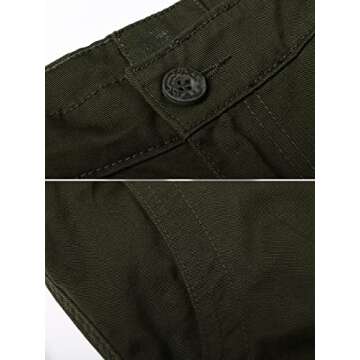 OCHENTA Men's Military Cargo Pants, 8 Pockets Combat Trousers #3357 Army Green 36