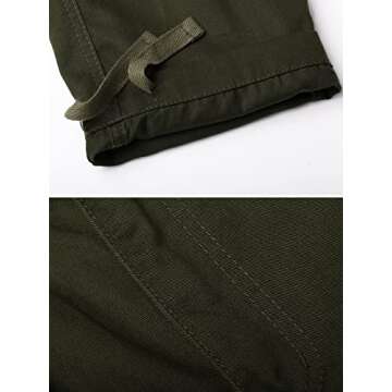 OCHENTA Men's Military Cargo Pants, 8 Pockets Combat Trousers #3357 Army Green 36
