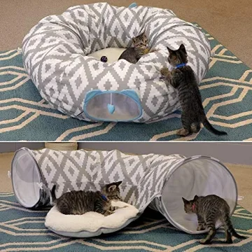 Kitty City Large Cat Tunnel Bed for Pets and Play