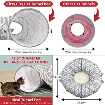Kitty City Large Cat Tunnel Bed for Pets and Play