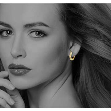 Hoops & Loops - Sterling Silver 25mm High Polished Click Top Hoop Earrings in Yellow Gold Flash Plated