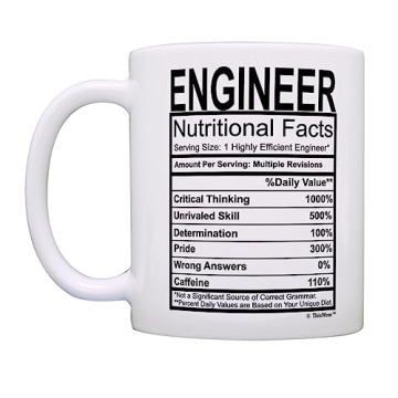 Funny Engineer Nutritional Facts Coffee Mug for Gifting