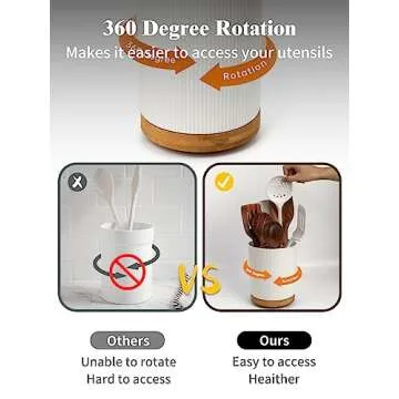 Premium 3 Compartment Utensil Holder for Organized Kitchens