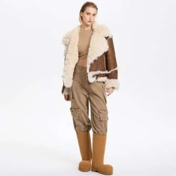 LACIKOSZ Faux Suede Platform Fuzzy Snow Boots Round Toe Hippy Winter Boots Slip On Knee High Chunky Heel Fur Tall Boots for Women