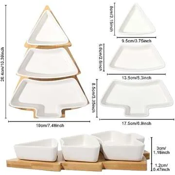 EBOOT Christmas Tree Dessert Serving Dishes Set for Parties