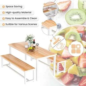 Recaceik 47" Dining Room Table Set for Small Spaces