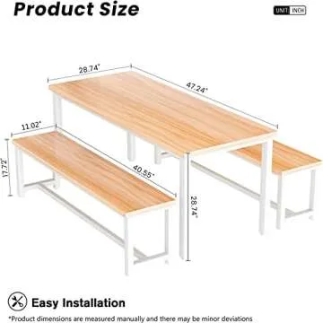 Recaceik 47" Dining Room Table Set for Small Spaces