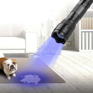 UV Flashlight BlackLight, DULEX 395 - 410nm UV Led Blacklight Flashlights and Rechargeable batteries Charger Set for Professional / Commercial Use