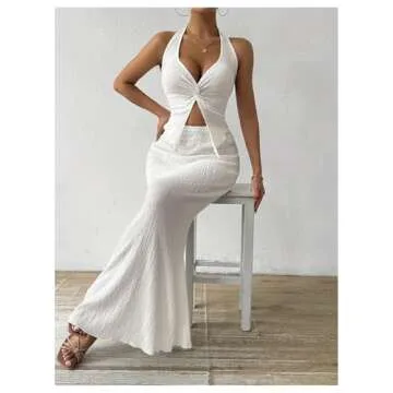 Stylish SOLY HUX Two Piece Twist Front Cami and Skirt Set