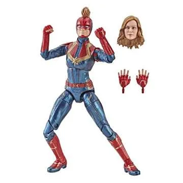Marvel Captain Marvel 6-inch Legends Captain in Costume Figure for Collectors, Kids, and Fans