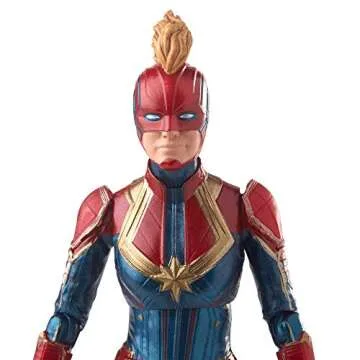 Marvel Captain Marvel 6-inch Legends Captain in Costume Figure for Collectors, Kids, and Fans