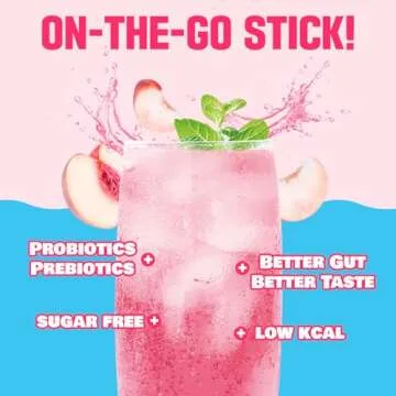 TEAZEN Peach Kombucha Tea - Sugar-Free, Probiotic Drink Mix