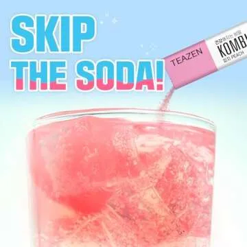 TEAZEN Peach Kombucha Tea - Sugar-Free, Probiotic Drink Mix