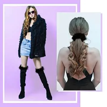 Stylish Jutom Black Feather Cuffs - Chic Women's Accessory