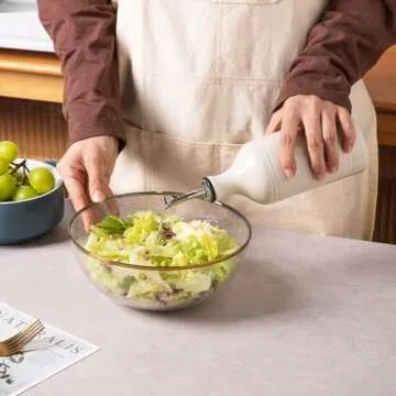 Sweejar Ceramic Olive Oil Dispenser Bottle, Opaque Oil Cruet Protects Oil to Reduce Oxidation, Suitable for Storage Oil, Vinegar, Coffee Syrups & Other Liquids, Pack of 1, 15.5 Fl Oz (Beige)