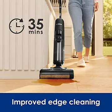 Tineco Floor ONE S5 Smart Cordless Wet Dry Vacuum Cleaner and Mop for Hard Floors, Digital Display, Long Run Time, Great for Sticky Messes and Pet Hair, Space-Saving Design, Black