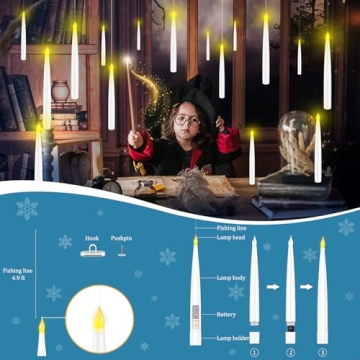 Magical Floating Candles with Wand for Enchanting Decor