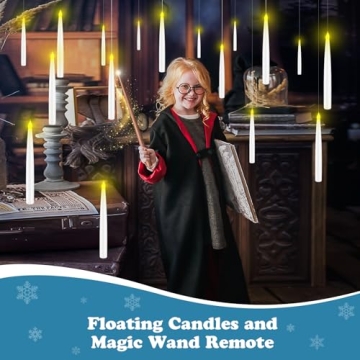 Magical Floating Candles with Wand for Enchanting Decor