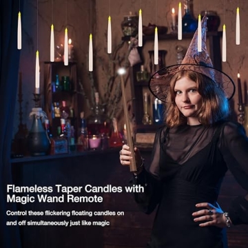 Magical Floating Candles with Wand for Enchanting Decor