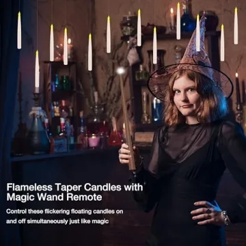 Magical Floating Candles with Wand for Enchanting Decor