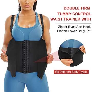 Gotoly Quick Weight Loss, Adjustable Straps Body Shaper Waist Cincher Tank Top Black