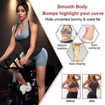 Gotoly Quick Weight Loss, Adjustable Straps Body Shaper Waist Cincher Tank Top Black