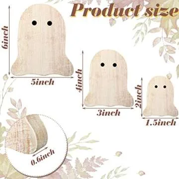 Weysat 3 Pcs Halloween Tiered Tray Decor Wooden Ghost Halloween Table Centerpiece Decorations Rustic...