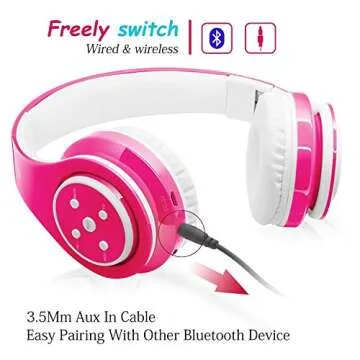 Kids Bluetooth Headphones with Volume Limit for Safe Listening