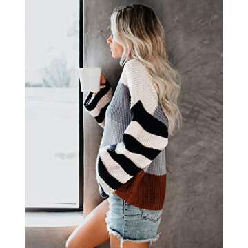 Sweaters for Women Crop Top Round Neck Oversized Sweatshirts Pullover Grey M