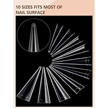500Pcs XL Long Stiletto Nail Tips for Acrylic Nails