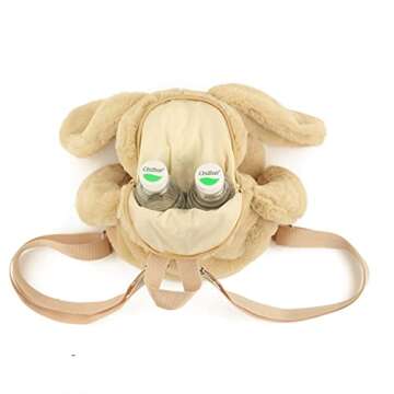 Kmiunty Cute Plush Backpack Cute Animal Backpack Rabbit Backpack Bags with Adjustable Straps (Khaki)