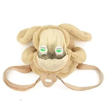 Kmiunty Cute Plush Backpack Cute Animal Backpack Rabbit Backpack Bags with Adjustable Straps (Khaki)