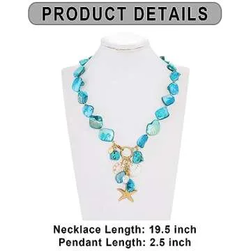 Firstmeet Natural Freshwater Shell Choker Necklace for Women