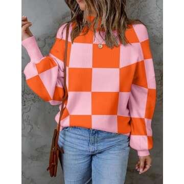 ZESICA Women's Trendy Turtleneck Striped Pullover Sweater - Cozy & Chic, Size S