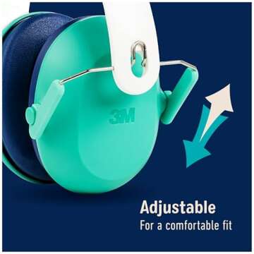 3M Kids Hearing Protection, Hearing Protection for Children with Adjustable Headband, 22dB Noise Reduction Rating, Studying, Quiet, Concerts, Events, Fireworks, For Indoor and Outdoor Use, Green