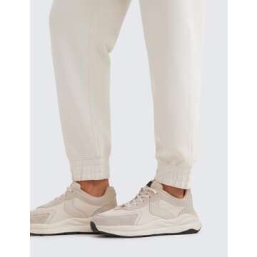 CRZ YOGA SoftAura Sweatpants Women Modal Joggers High Waisted Lounge Travel Casual Sweat Pants with Pockets Cinch Bottom Milky White (Bone) Medium