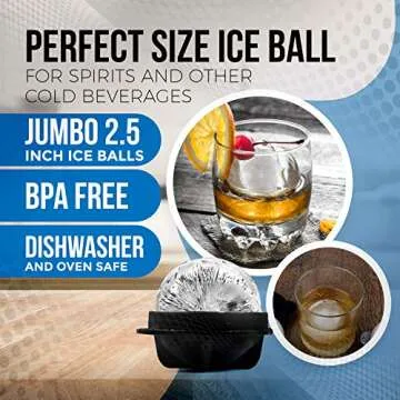 Bourbon Ice Cube Molds - Round Ice Mold Set Of 4