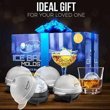 Bourbon Ice Cube Molds - Round Ice Mold Set Of 4