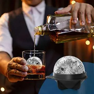 Bourbon Ice Cube Molds - Round Ice Mold Set Of 4